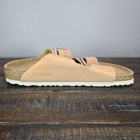 NEW Birkenstock Arizona Big Buckle Womens Size 9 Narrow Sandal Pink Metallic 40 - Picture 8 of 10